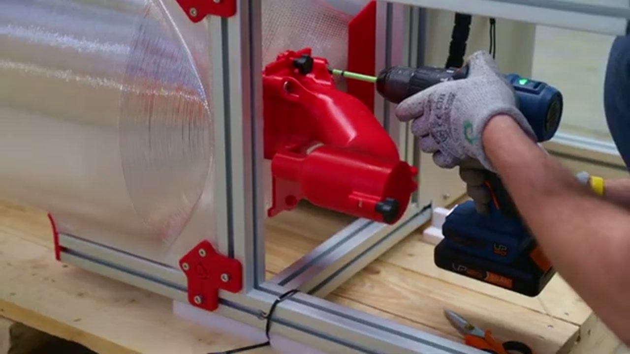 Mounting the blower module with a cordless drill