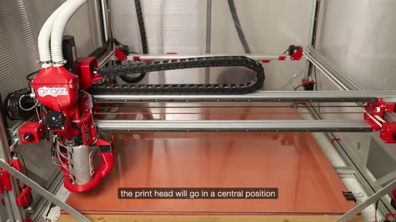 G1 printhead positioned centrally over the bed — the CHANGE_NOZZLE macro moves it here automatically
